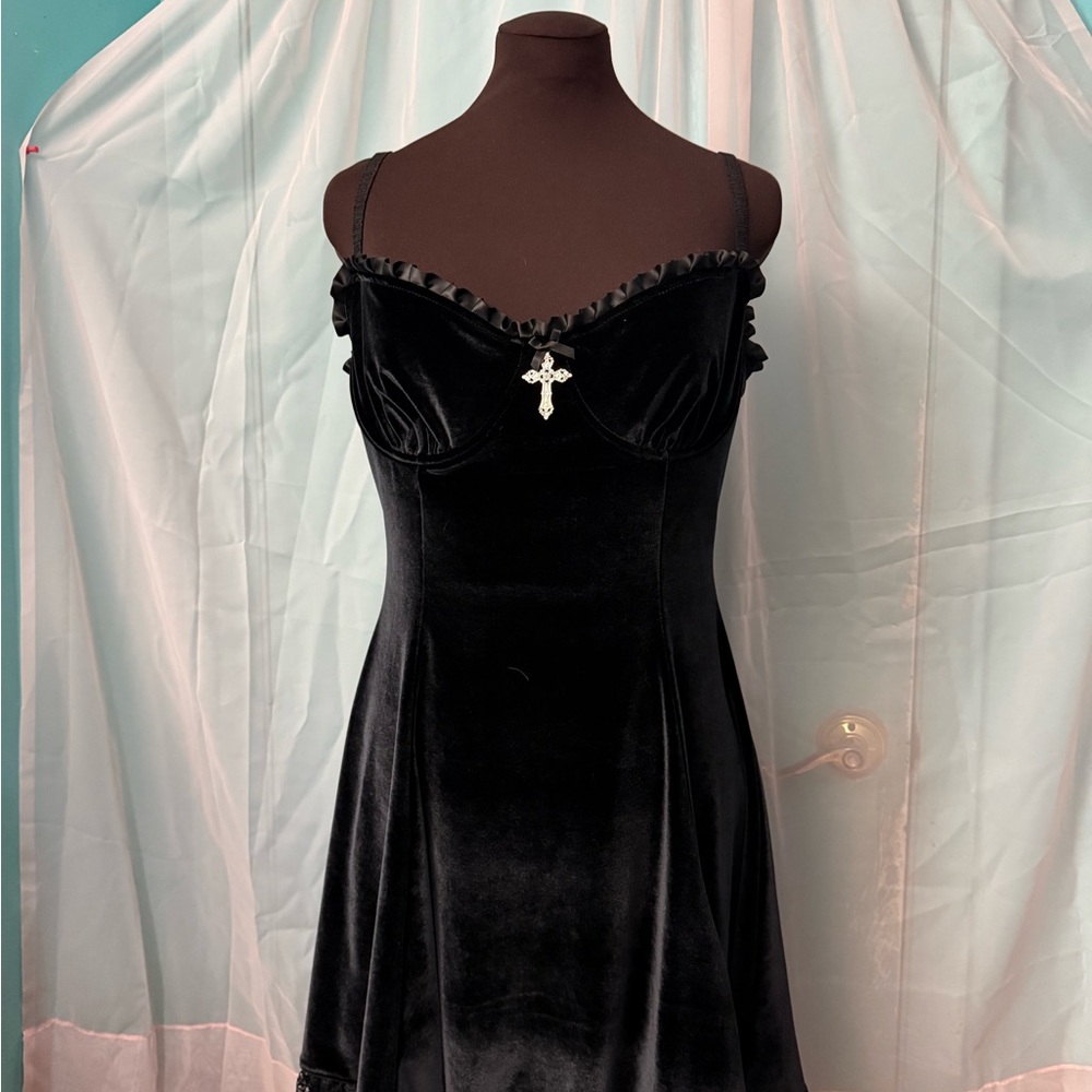 Black Babydoll Mini Dress with Spaghetti Straps